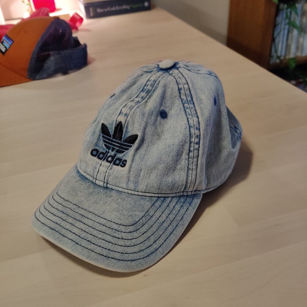 Adidas acid wash denim hat